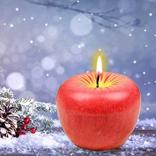 cineman Velas perfumadas con Forma de Manzana, simulación de Velas de Fruta, sin Humo, no tóxicas, Velas de Manzana Artificiales para el Regalo de San Valentín, decoración de Boda