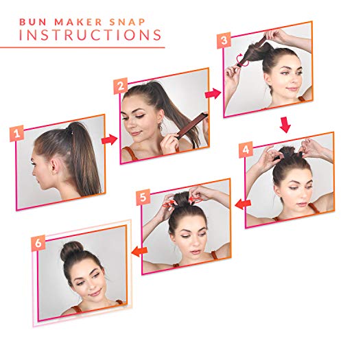 Cinta para Hacer Moños, Hair Bun, para Mujeres, Enrollado del Pelo Estilo Francés, por Andlane (1 marrón, 1 marrón claro)