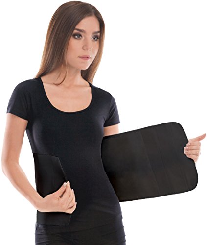 Cinturón elástico postoperatorio abdominal 24cm / Faja postparto y postoperatorio/Apoyo de los músculos abdominales y lumbosacro/Unisex/XX-Large Negro