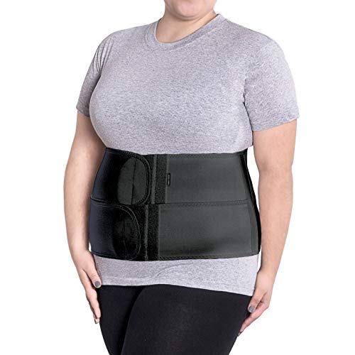 Cinturón soporte postoperatorio Faja postparto y postoperatorio Apoyo de los músculos abdominales y lumbosacro Altura 24 cm Unisex XXX-Large Negro