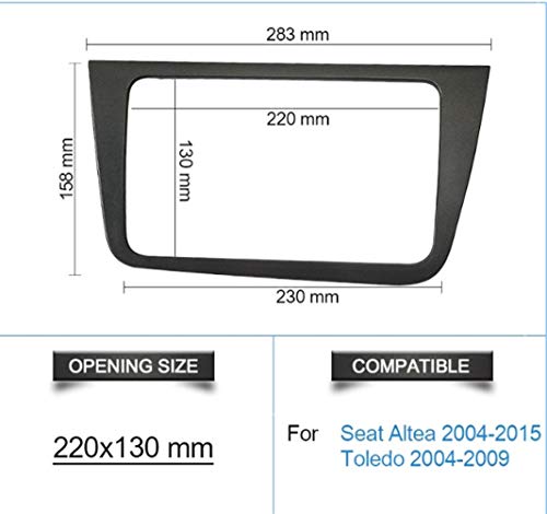 Claral Doble DIN Car Radio Fascia for los Seat Altea 2004+ Toledo 2004-2009 estéreo Dash Panel de instalación Marco de Montaje Kit de Acabado Claral