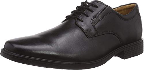 Clarks Tilden Plain, Zapatos Derby para Hombre, Negro (Black Leather), 47 EU