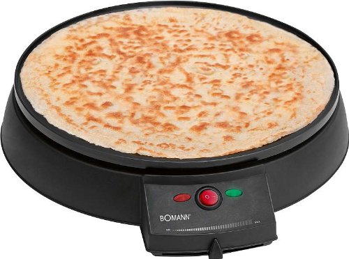 Clatronic - Máquina para hacer crepes (900 W, 29 cm, luz indicadora, revestimiento antiadherente, con utensilio para expandir la masa)