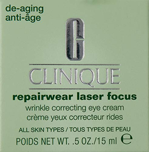 Clinique Repair Wear Laser Focus - Crema reparadora antiarrugas, contorno de ojos,15 ml