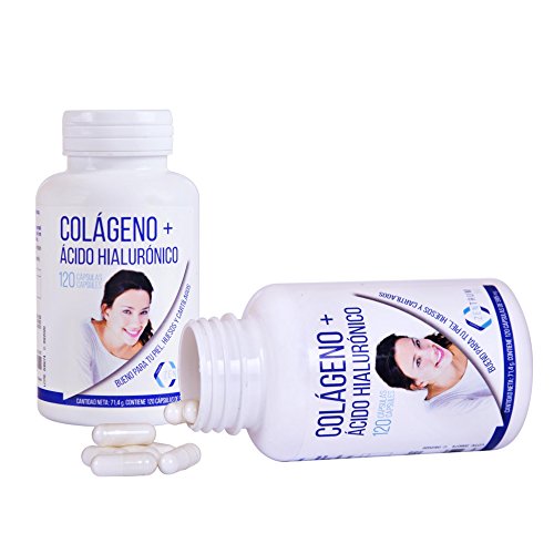 Colágeno con ácido hialurónico para ayudar a la salud de piel y articulaciones – Colágeno hidrolizado con vitamina C y zinc para mejorar tus defensas y el mantenimiento de los huesos – 120 cápsulas