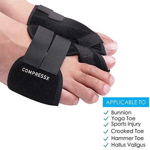 Compress Pro Corrector Juanetes (2 Piezas) - 15x35cm Férula para juanetes para Aliviar el Dolor de Hallux Valgus - Enderezadora del Dedo Gordo con Bolsa de Almacenamiento para Hombres y Mujeres