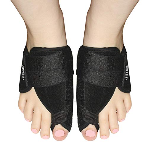 Compress Pro Corrector Juanetes (2 Piezas) - 15x35cm Férula para juanetes para Aliviar el Dolor de Hallux Valgus - Enderezadora del Dedo Gordo con Bolsa de Almacenamiento para Hombres y Mujeres