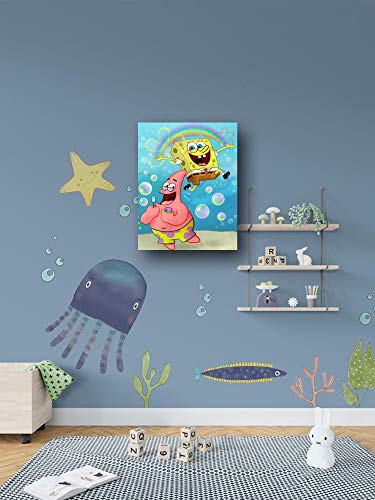 Coobal Lindo Anime Bob Esponja Moderno Salón Tema Dormitorio Cuarto de Baño Oficina Salón Decoraciones 45,7 x 61 cm