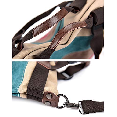 COOFIT Bolsos de Mujer, Bolso Bandolera Grandes Bolsos de Hombro Bolso Tote Bolso Shopper Multicolor Rayas La Lona De Los Totalizadores Bolsos Crossbody