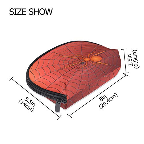 COOSUN Arácnid Red Spider Web Cosméticos Bolsa Embrague Maquillaje Bolsa Organizador Viaje Bolsa de Neceser para Mujeres