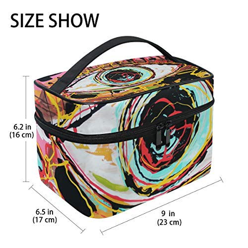 COOSUN Art Abstracto Composición de Humano Ojo Cosméticos Bolsa de Lona de Viaje Neceser Bolsa de Maquillaje de una sola capa Organizador Multifunción Cosmética para Mujeres