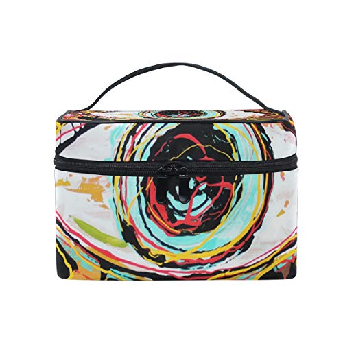 COOSUN Art Abstracto Composición de Humano Ojo Cosméticos Bolsa de Lona de Viaje Neceser Bolsa de Maquillaje de una sola capa Organizador Multifunción Cosmética para Mujeres