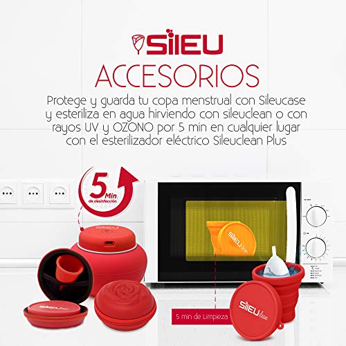 Copa Menstrual Sileu Bell para Cérvix Bajo - Copa Menstrual Suave de Iniciación con Bolsa de Regalo - Silicona de Grado Quirúrgico Aprobada por la FDA - Talla L