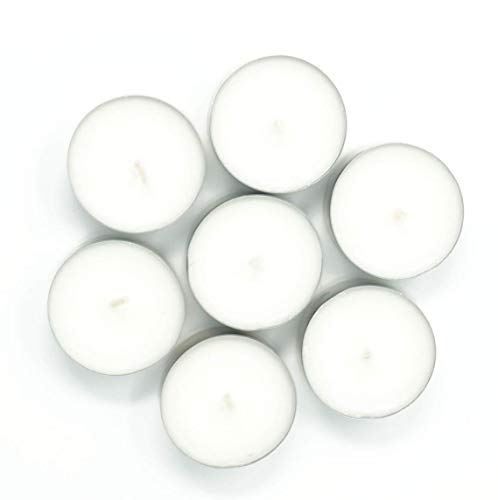 Coraz Home - Juego de 100 velas de té naturales, 100% mezcla de cera vegetal, sin parafina, tiempo de combustión, 4 horas en taza de aluminio, respetuosa con el medio ambiente, sin plástico