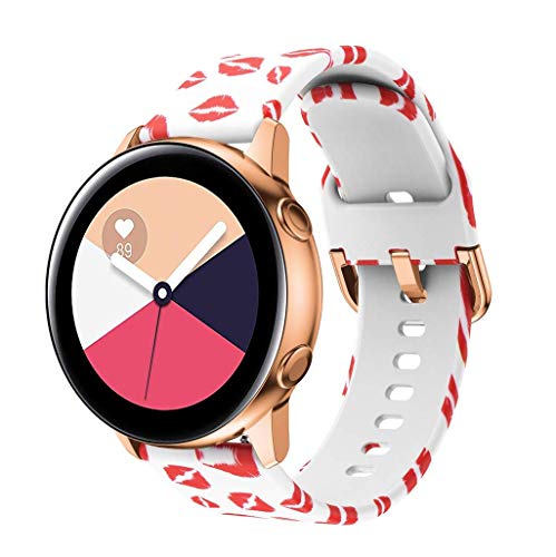 Correas para Relojes, Hanyixue Compatible con Samsung Galaxy Watch 42mm/Active 40mm, Pulsera de Repuesto Correa de Silicona para Hombres, Mujeres (E)