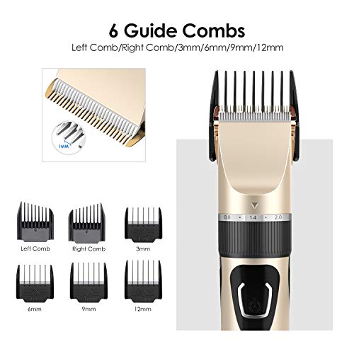 Cortapelos Hombres, PURKOO Cortapelos Profesional Hombres Máquina Cortar Pelo Kit IPX7 Impermeable Cuchilla de Titanio y Cerámica Pantalla LED, Cortadora de Pelo Inalámbrica Batería Recargable