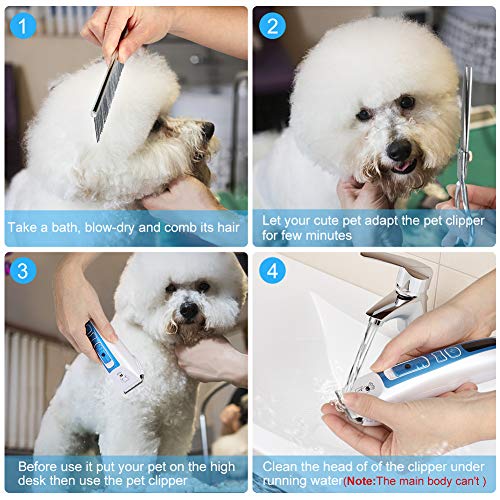 Cortapelos Perros Mascotas, Clipper para Mascotas Perros Pet Clipper Peluquería de Mascotas Perro Máquina de Afeitar de Pelo Alta Potencia Profesional de Pelo de Perro de Corte de Pelo Eléctrico