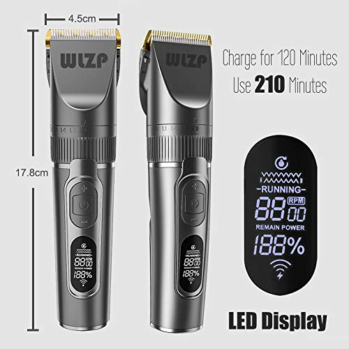 Cortapelos Profesional Hombre,Fader eléctrico con pantalla LCD,cortadora de cabello profesional recargable USB para uso doméstico,lavado de cuerpo entero,Giveaway-11 piezas