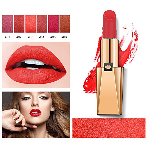 Cosméticos Lápiz labial Hidratante Lápiz labial Suave Impermeable Duradero Antiadherente Vaso Maquillaje Velvet Brillo labial Tratamiento para Problemas de Labios. (01)