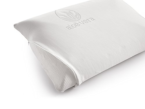 COSMOS | Almohada Oxigene | Almohada Viscoelástica 60x40 Cm Tejido Aloe Vera Desenfundable | Altura 13 Cm | Ultra Transpirable Hipoalergénica y Antiácaros