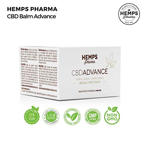 Crema de Cañamo de Alta Efectividad para Alivio de Dolores Musculares y Articulares - Crema calmante de CBD (500 mg Cannabidiol) e Ingredientes Naturales - Hemps Pharma - CBD Balm Advance | 30ml