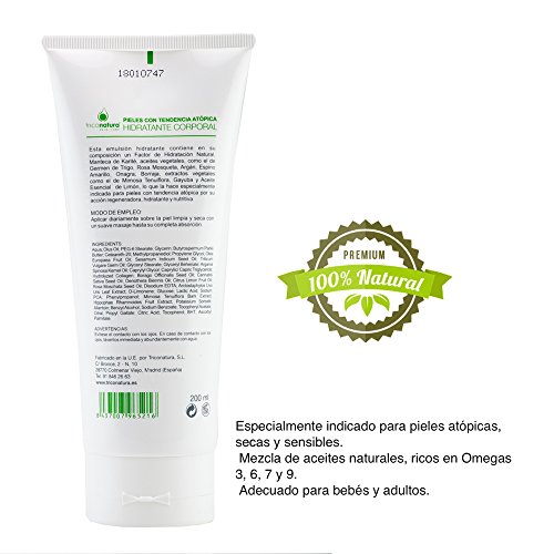 Crema especial pieles atopicas Rosa Mosqueta, aceite de Argan y Onagra. Para pieles secas y sensibles Omegas 3, 6, 7 y 9.Para bebés y adultos, eccemas, dermatitis atópicas y psoriasis 200ml