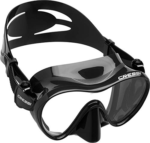 Cressi F1 Mask Máscara Monocristal Tecnología Frameless, Unisex, Negro, L