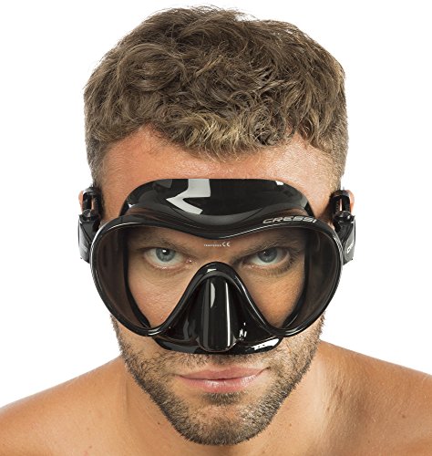 Cressi F1 Mask Máscara Monocristal Tecnología Frameless, Unisex, Negro, L