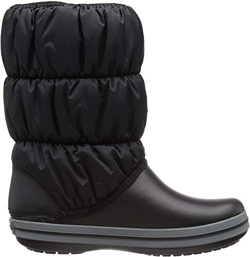 Crocs Winter Puff Boots, Botas de Nieve para Mujer, Negro (Black/Charcoal 070), 36/37 EU