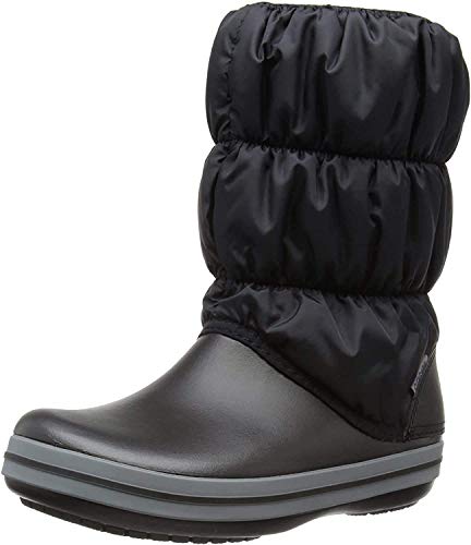 Crocs Winter Puff Boots, Botas de Nieve para Mujer, Negro (Black/Charcoal 070), 36/37 EU