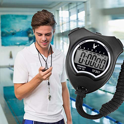 Cronómetro Deportivo Digital Cronómetro, Cronógrafo de Mano Reloj Digital Cronómetro con Alarma para natación fútbol, Cronómetros Deportivos a Prueba de Golpes para Entrenadores Equipo de árbitro