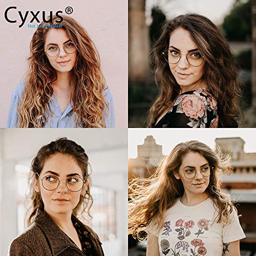 Cyxus Gafas Anti Luz Azul de Marco de metal Anti Tensión de Ojos [Mejor Sueño] (Lentes Transparentes) Unisexo (Hombres/Mujeres) (Negro/Oro)