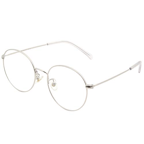 Cyxus Gafas Anti Luz Azul de Marco de metal Anti Tensión de Ojos [Mejor Sueño] (Lentes Transparentes) Unisexo (Hombres/Mujeres) (Plata)