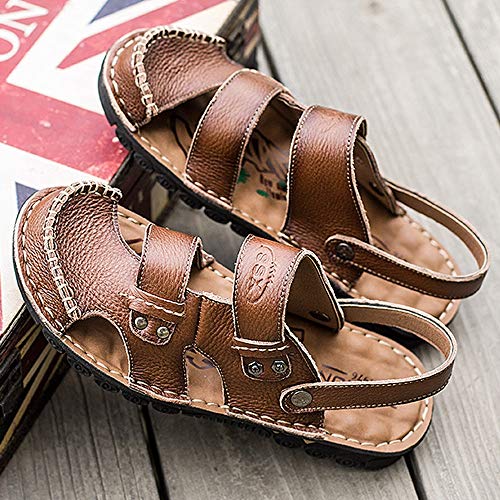 Czcrw Nuevas Sandalias de Verano for Hombre Zapatillas de Cuero clásicas Romanas Zapatillas Zapatillas de Playa Zapatillas de Deporte for Hombre Zapatillas de Agua for Hombre Sandalias de Trekking