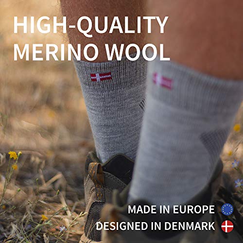 DANISH ENDURANCE Calcetines de Senderismo y Trekking de Lana Merina para Hombre, Mujer y Niños, Otoño e Invierno, Pack de 1 (Amarillo, EU 43-47)