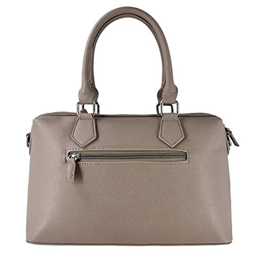 David Jones - Bolso de Mano Bowling Mujer - Bolso de Viaje Cuero PU Gamuza Lentejuelas Rayas - Bolsos de Hombro Bandolera - Tote Travel Duffle Bag Ciudad - Rosa Nude