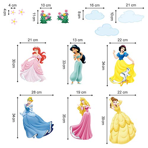 decalmile Princesa Pegatinas de Pared Vinilos Decorativos Habitacion Niña Infantiles Niños Bebés Dormitorios Salón