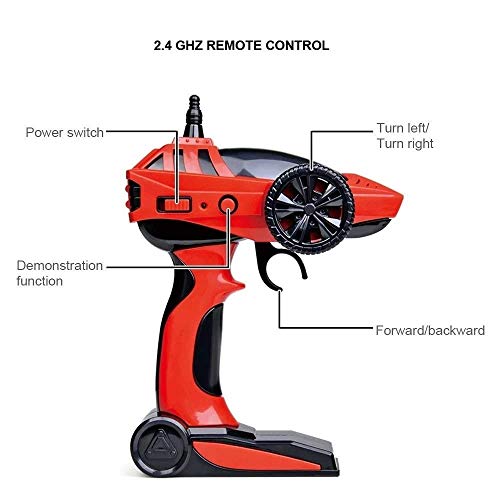 Decoración de escritorio 2WD 360 ° tirón sobre el coche del truco de 2.4G Profesional de control remoto de camiones de juguete recargable mini RC de vehículos con faros LED Fuerte caballos de fuerza O