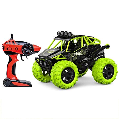 Decoración de escritorio 2WD 360 ° tirón sobre el coche del truco de 2.4G Profesional de control remoto de camiones de juguete recargable mini RC de vehículos con faros LED Fuerte caballos de fuerza O