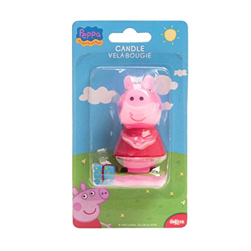 dekora 346089 Vela de Cumpleaños de Peppa Pig con Un Regalo, Cera, Multicolor, 3x3x8 cm