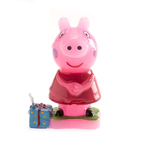 dekora 346089 Vela de Cumpleaños de Peppa Pig con Un Regalo, Cera, Multicolor, 3x3x8 cm