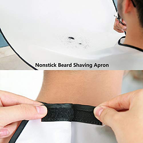 Delantal de Barba para Afeitar y Recortar con 4 Ventosa y Delantal Impermeable Ajustable para Barba, Barba Delantal Perfecto para Hombres(Patentar)