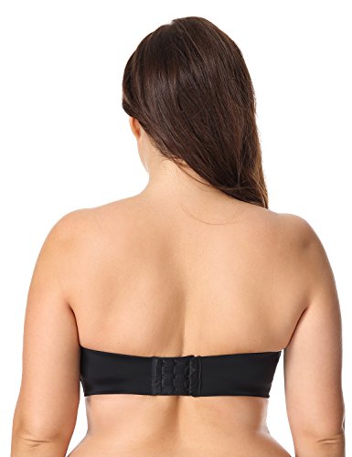 DELIMIRA - Sujetador sin Tirantes Push Up con Relleno de Encaje Negro 100C