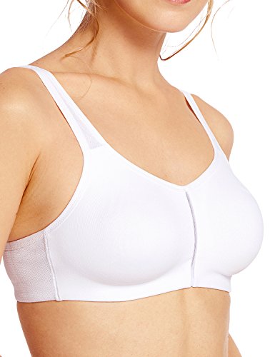 DELIMIRA - Sujetador Tallas Grandes Full Cup sin Aros sin Relleno para Mujer Blanco 105E