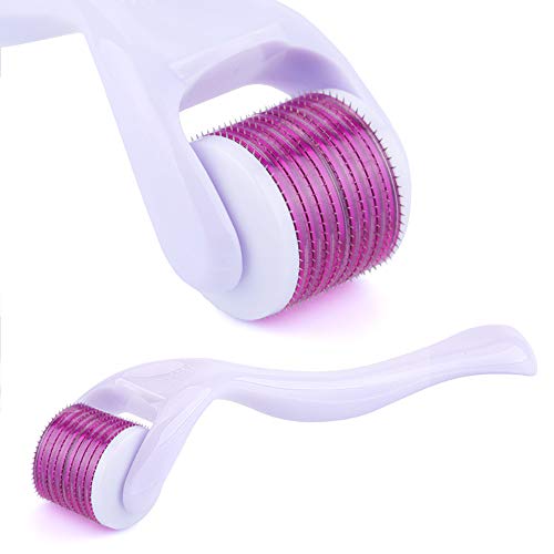 Dermaroller, Canwn Rodillo de Micro Agujas Titanio para Cuidado de la Piel Mesoterapia,Reducir la Hiperpigmentación,Reducir Ojo Líneas Finas, Crecimiento del Cabello - Blanco 1.0mm 540