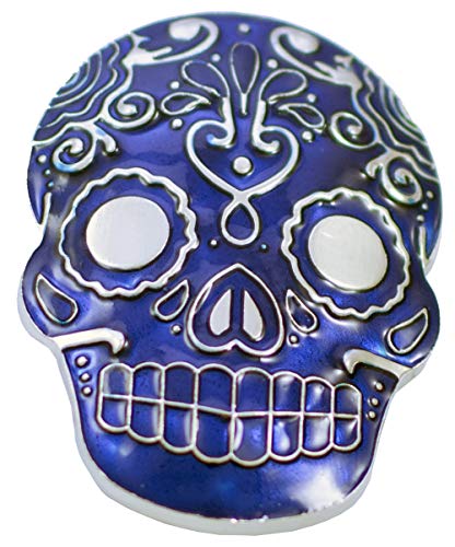 Desconocido Hebilla para cinturón de calavera azul