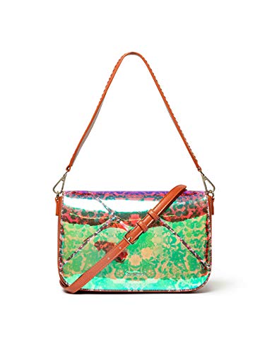 Desigual Bols_kaleidoscope Amorgos - Bolso bandolera para mujer, 6 x 16 x 26 cm, color verde