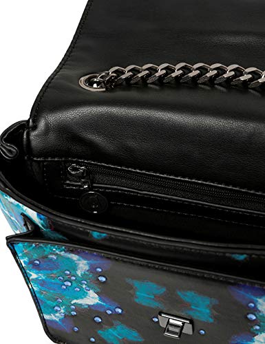 Desigual - Bols_waterfall Zurich - Bolso bandolera para mujer, 6,5 x 12 x 18,5 cm, color negro