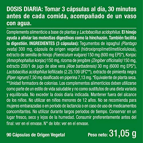 Detox Aloe Vera Colon Cleanser Limpieza de Colon Estomago Laxante Forte Diuretico Suplemento HerbaCol Hinojo Jengibre Konjac Pimienta Negra Lactobacillus Acidophilus Vegano Fabricado en Francia