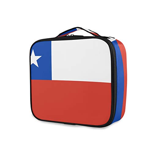 DEZIRO - Bolsa de almacenamiento para maquillaje, diseño de la bandera de Chile